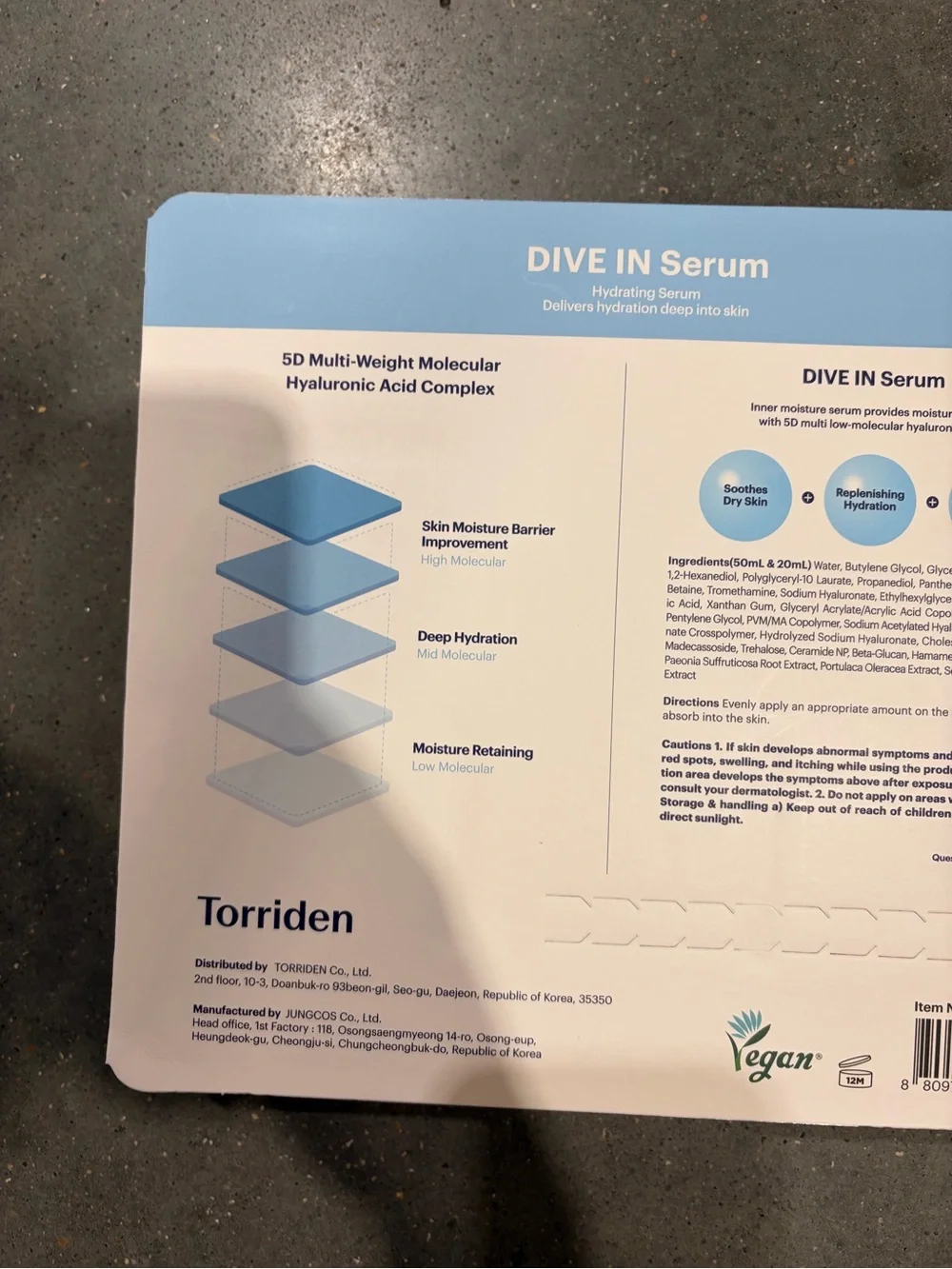 TORRIDEN DIVE IN HYDRATING SERUM 3 PC. SET (2X 50ML + 20ML TOTAL 120ML) sealed